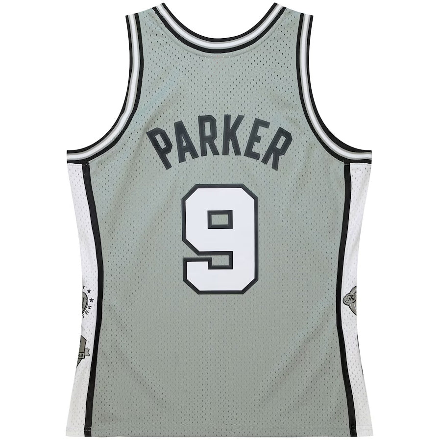 S.Antonio Spurs #9 Tony Parker Mitchell & Ness Unisex Hall of Fame Class of 2023 Throwback Swingman Jersey - Gray Stitched American Basketball Jersey - Main View