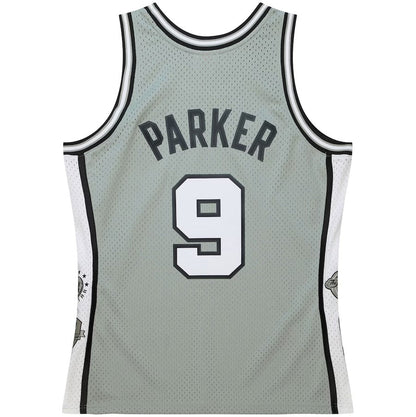 S.Antonio Spurs #9 Tony Parker Mitchell & Ness Unisex Hall of Fame Class of 2023 Throwback Swingman Jersey - Gray Stitched American Basketball Jersey - Main View