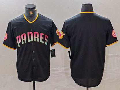 San Diego Padres Blank Black Cool Base Stitched Baseball Jersey - Main View