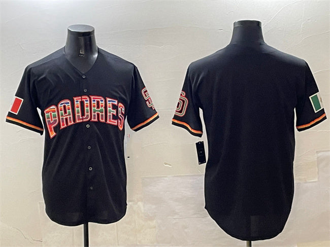 San Diego Padres Blank Black Mexico Cool Base Stitched Baseball Jersey - Main View
