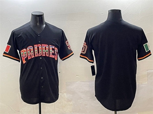 San Diego Padres Blank Black Mexico Cool Base Stitched Baseball Jersey - Main View