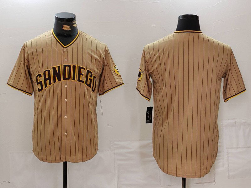 San Diego Padres Blank Tan Cool Base Stitched Baseball Jersey - Main View