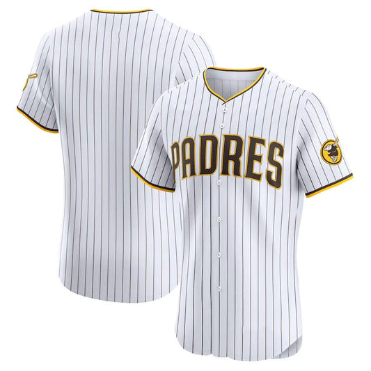 San Diego Padres Home Elite Jersey - White Stitched Baseball Jersey - Main View