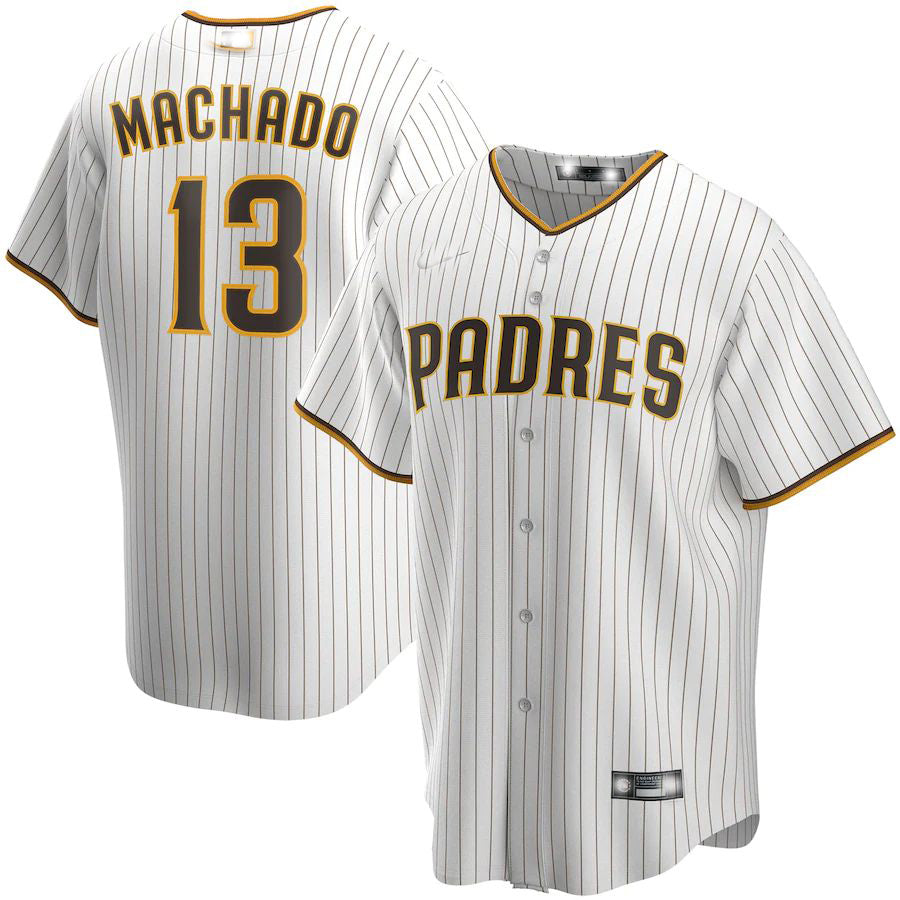 San Diego Padres #13 Manny Machado White Alternate Replica Player Jersey Baseball Jerseys - Main View