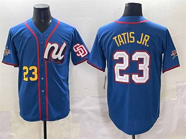 San Diego Padres National League #23 Fernando Tatis Jr. Blue 2025 All-Star Edition Limited Stitched Baseball Jersey - Main View