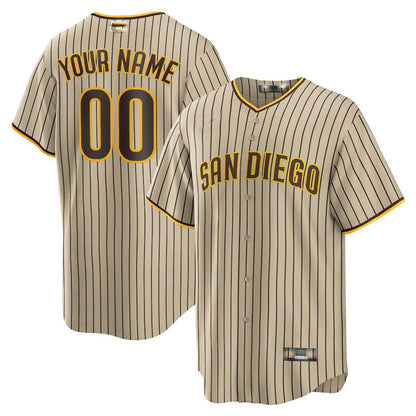 Baseball Jerseys Custom San Diego Padres Brown Road Custom Replica Jersey - Main View