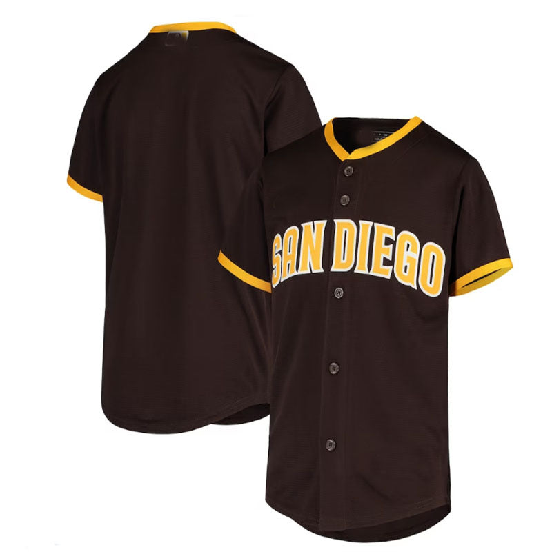 San Diego Padres Road Replica Team Jersey - Brown Baseball Jerseys - Main View