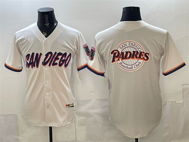 San Diego Padres Team Big Logo Cream 2026 City Connect Stadium Stitched Baseball Jersey - Main View