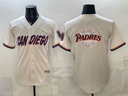 San Diego Padres Team Big Logo Cream 2026 City Connect Stadium Stitched Baseball Jersey - Main View
