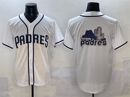 San Diego Padres Team Big Logo White Cool Base Stitched Baseball Jersey - Main View