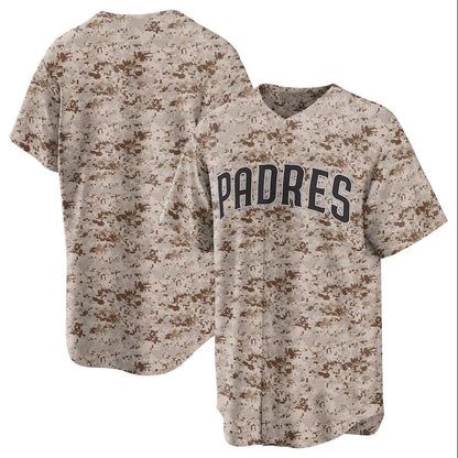 San Diego Padres USMC Alternate Replica Team Jersey - Camo Stitched Baseball Jersey - Main View