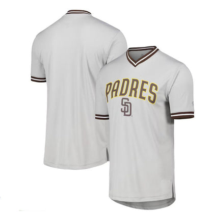 San Diego Padres V-Neck Jersey - Gray Baseball Jerseys - Main View