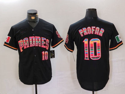 San Diego Padres #10 Jurickson Profar Black Mexico Cool Base Stitched Baseball Jersey - Main View