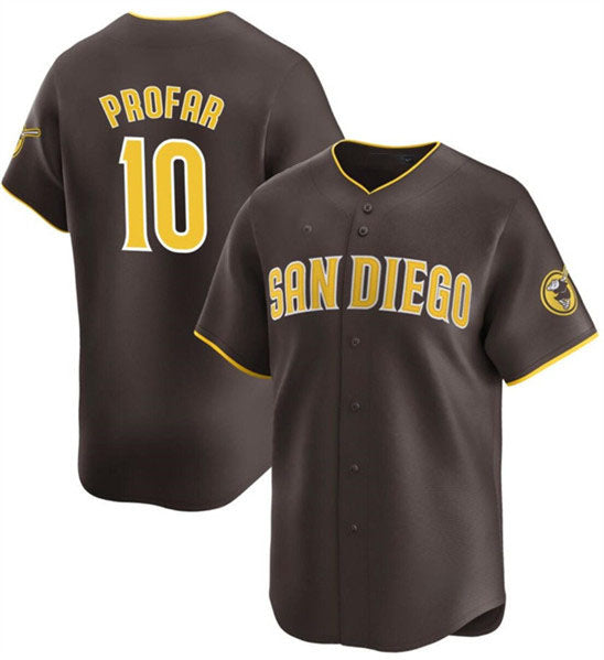 San Diego Padres #10 Jurickson Profar Brown 2024 Away Limited Baseball Stitched Jersey - Main View