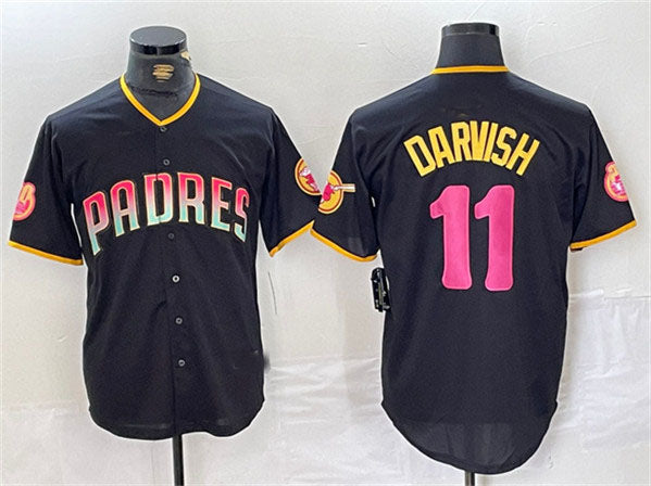 San Diego Padres #11 Yu Darvish Black Cool Base Stitched Baseball Jersey - Main View