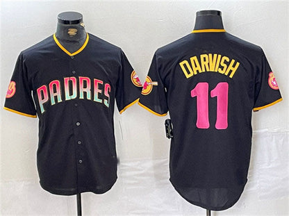 San Diego Padres #11 Yu Darvish Black Cool Base Stitched Baseball Jersey - Main View