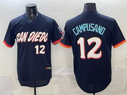 San Diego Padres #12 Luis Campusano Obsidian 2026 City Connect Stadium Stitched Baseball Jersey - Main View