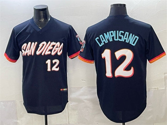 San Diego Padres #12 Luis Campusano Obsidian 2026 City Connect Stadium Stitched Baseball Jersey - Main View