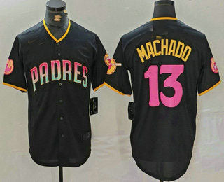 San Diego Padres #13 Manny Machado Black 20th Anniversary Cool Base Stitched Baseball Jersey - Main View