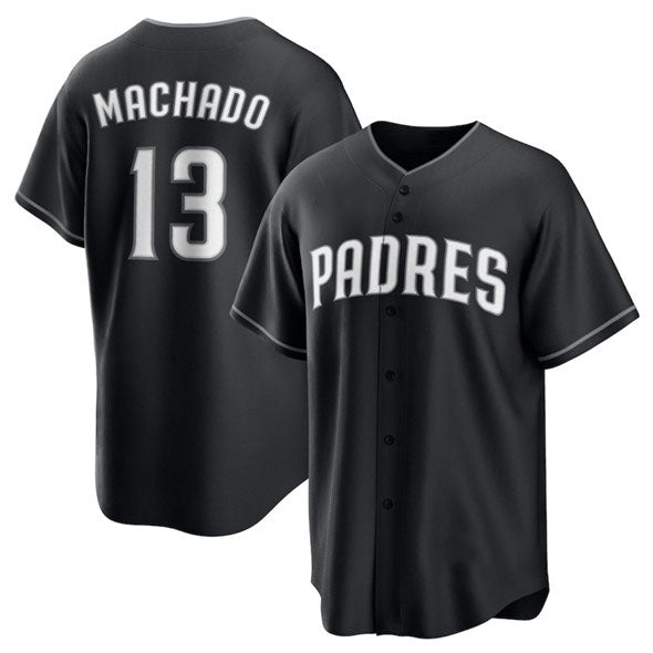 San Diego Padres #13 Manny Machado Black Lights Out Limited Stitched Baseball Jersey - Main View