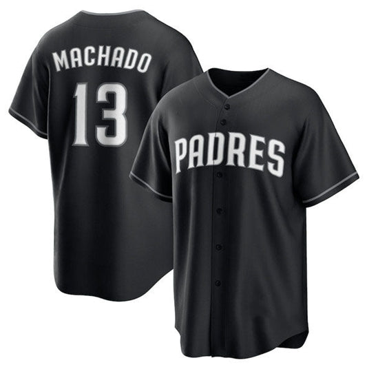 San Diego Padres #13 Manny Machado Black Lights Out Limited Stitched Baseball Jersey - Main View