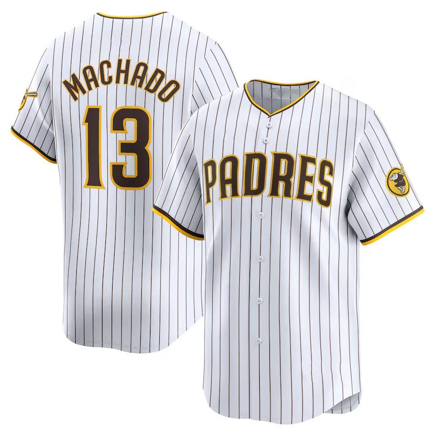 San Diego Padres #13 Manny Machado Home Limited Player Jersey - White Stitched Baseball Jersey - Main View