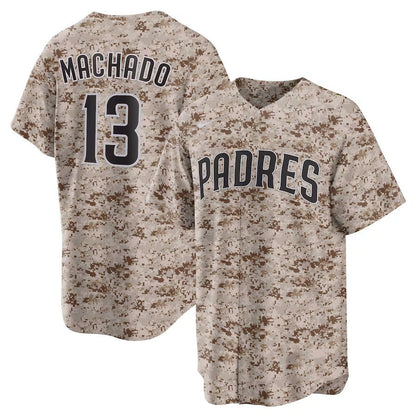 San Diego Padres #13 Manny Machado USMC Alternate Replica Player Jersey - Camo Stitched Baseball Jersey - Main View