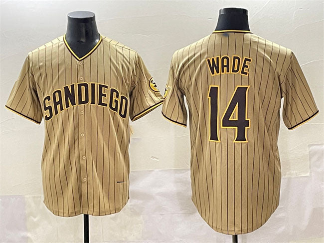San Diego Padres #14 Tyler Wade Tan Cool Base Stitched Baseball Jersey - Main View