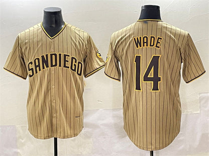 San Diego Padres #14 Tyler Wade Tan Cool Base Stitched Baseball Jersey - Main View