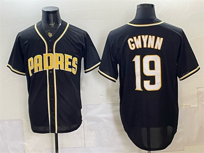 San Diego Padres #19 Tony Gwynn 2026 Fashion Replica Black Out Stitched Baseball Jersey - Main View
