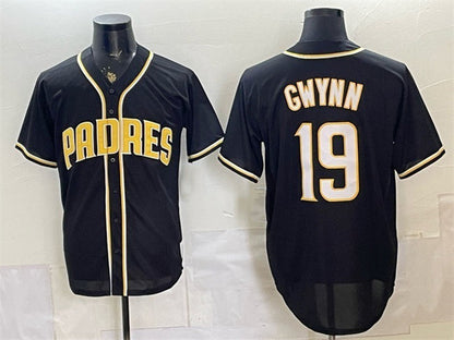 San Diego Padres #19 Tony Gwynn 2026 Fashion Replica Black Out Stitched Baseball Jersey - Main View