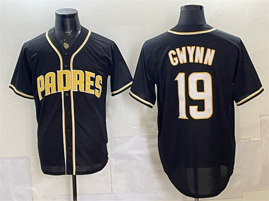 San Diego Padres #19 Tony Gwynn 2026 Fashion Replica Black Out Stitched Baseball Jersey - Main View