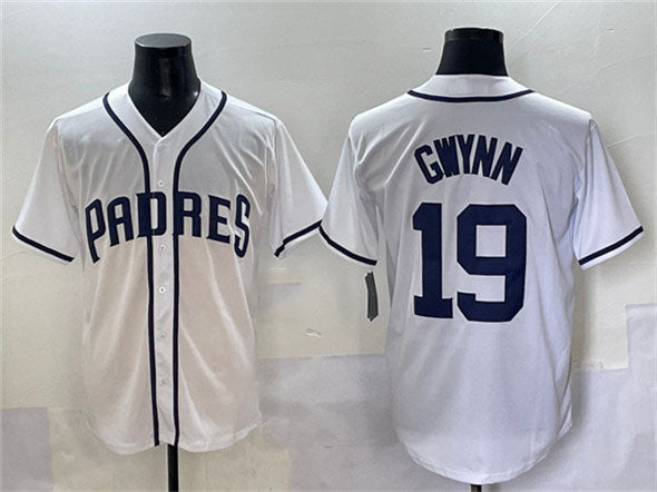 San Diego Padres #19 Tony Gwynn White Cool Base Stitched Baseball Jersey - Main View