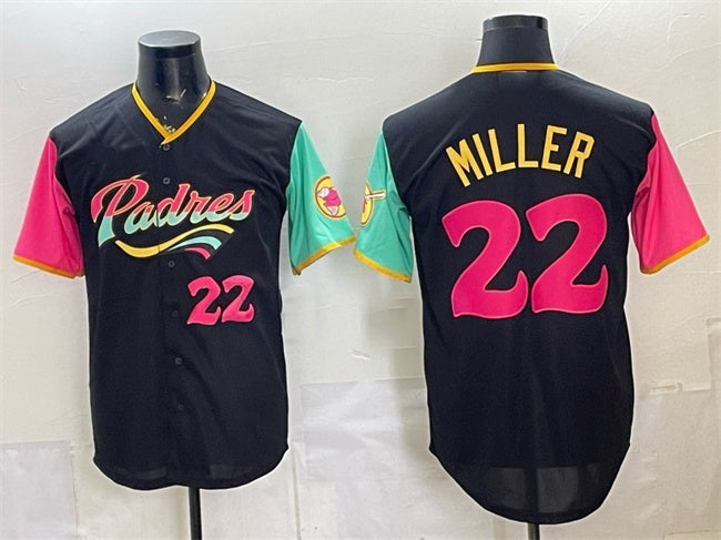 San Diego Padres #22 Mason Miller 2022 Black City Connect Cool Base Stitched Baseball Jersey - Main View