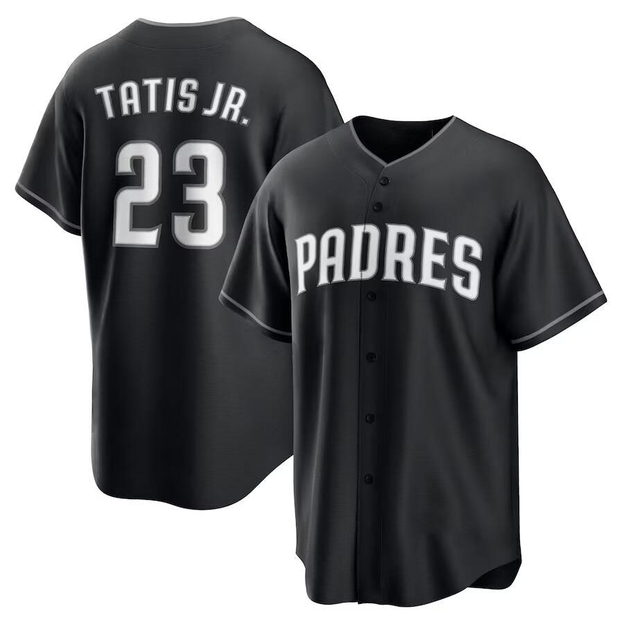 San Diego Padres #23 Fernando Tatis Jr. Black Limited Stitched Baseball Jersey - Main View