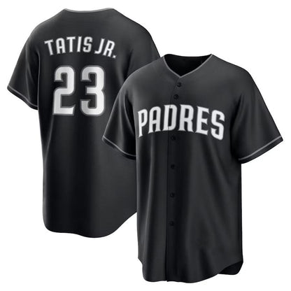 San Diego Padres #23 Fernando Tatis Jr. Black Limited Stitched Baseball Jersey - Main View
