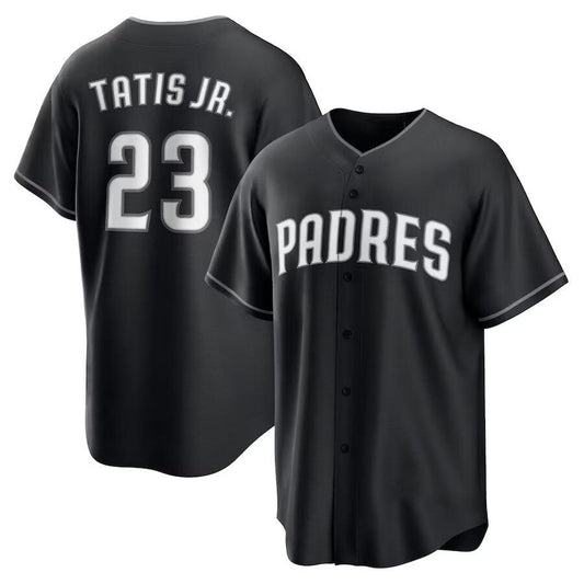 San Diego Padres #23 Fernando Tatis Jr. Black Limited Stitched Baseball Jersey - Main View
