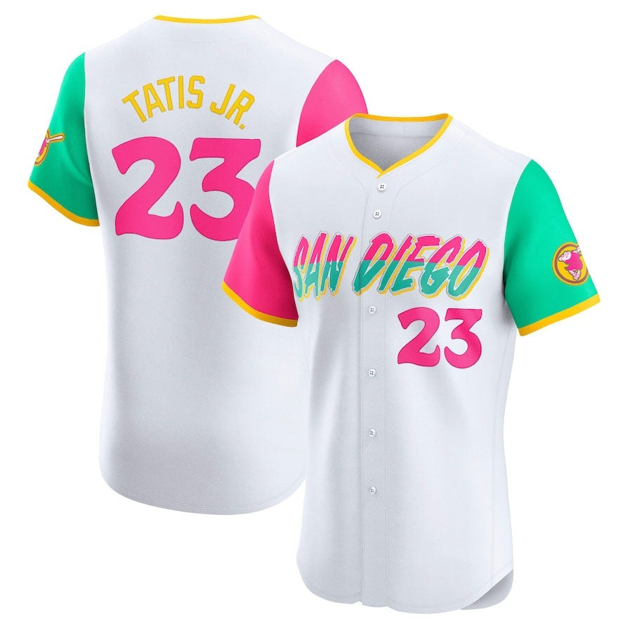 San Diego Padres #23 Fernando Tatis Jr. City Connect Elite Jersey - White Stitched Baseball Jersey - Main View
