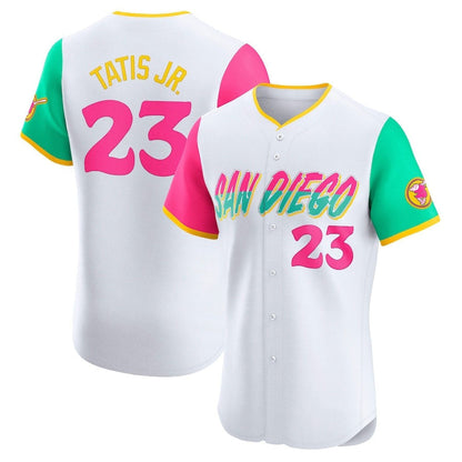 San Diego Padres #23 Fernando Tatis Jr. City Connect Elite Jersey - White Stitched Baseball Jersey - Main View