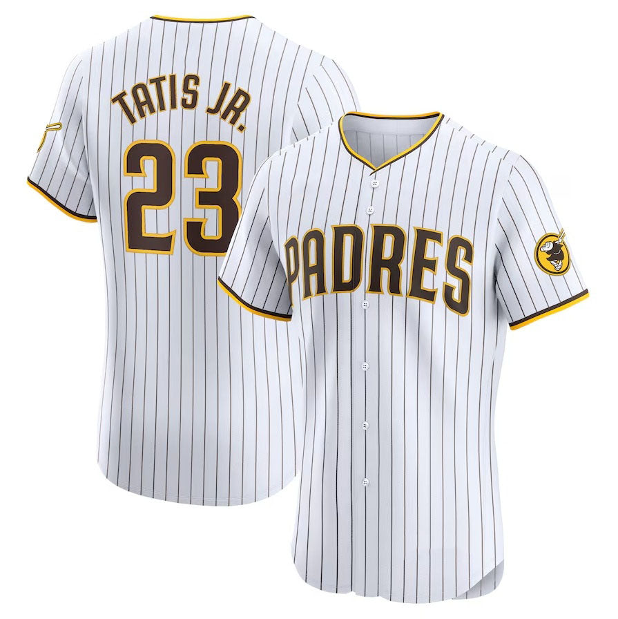 San Diego Padres #23 Fernando Tatis Jr. Home Elite Jersey - White Stitched Baseball Jersey - Main View