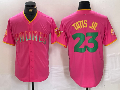 San Diego Padres #23 Fernando Tatis Jr. Pink Cool Base Stitched Baseball Jersey - Main View