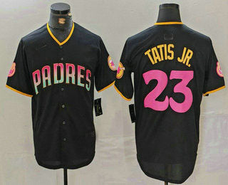 San Diego Padres #23 Fernando Tatis Jr Black 20th Anniversary Cool Base Stitched Baseball Jersey - Main View