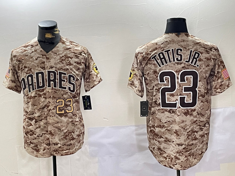 San Diego Padres #23 Fernando Tatis Jr Camo Stitched Cool Base Stitched Baseball Jersey - Main View