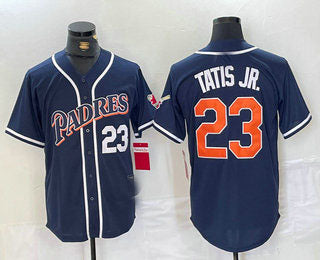 San Diego Padres #23 Fernando Tatis Jr Navy Blue Stitched Cool Base Throwback Baseball Jersey - Main View