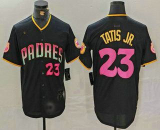 San Diego Padres #23 Fernando Tatis Jr Number Black 20th Anniversary Cool Base Stitched Baseball Jersey - Main View