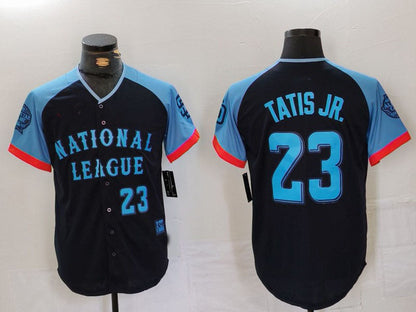 San Diego Padres #23 Fernando Tatis Jr Number Navy 2024 All Star Limited Stitched Baseball Jersey - Main View