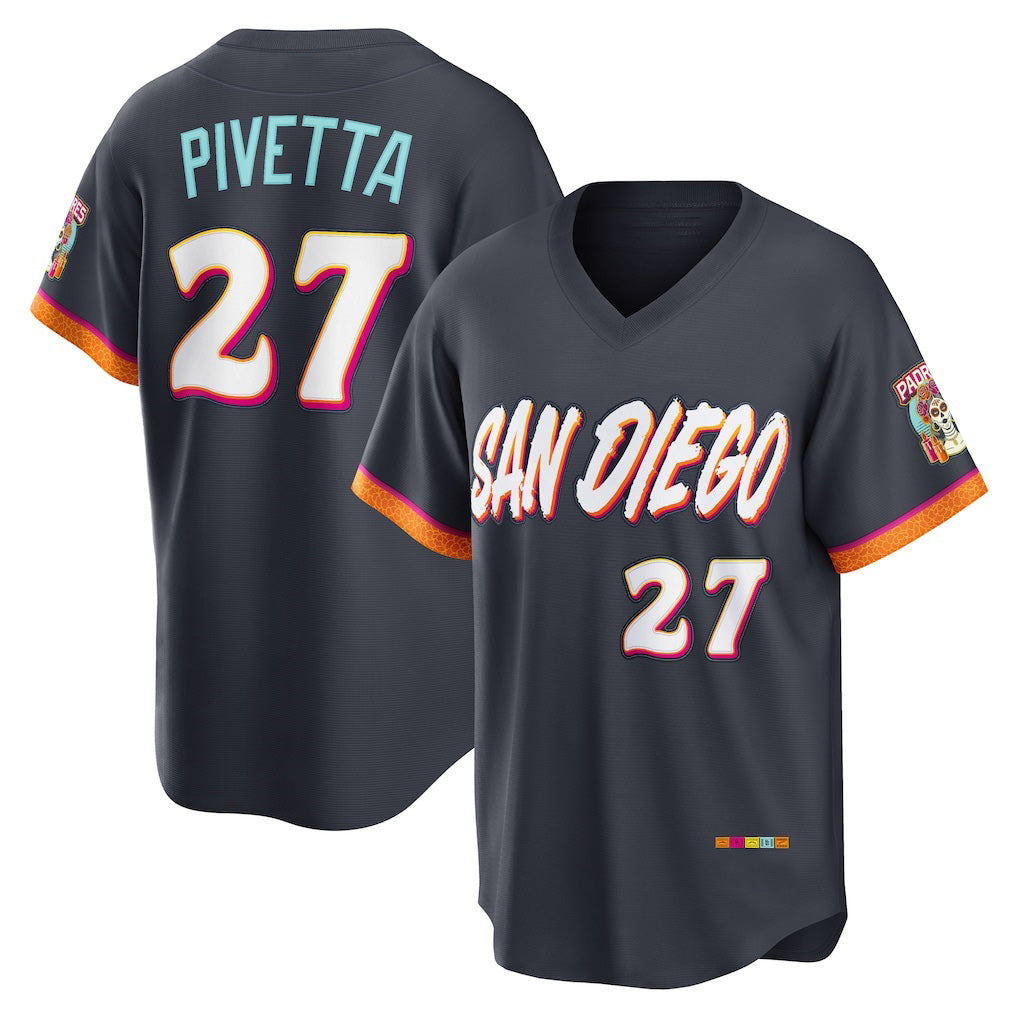 San Diego Padres #27 Nick Pivetta Obsidian 2026 City Connect Stadium Stitched Baseball Jersey - Main View