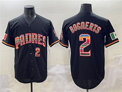 San Diego Padres #2 Xander Bogaerts Black Mexico Cool Base Stitched Baseball Jersey - Main View