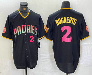 San Diego Padres #2 Xander Bogaerts Black Player Number Fashion Baseball Jersey