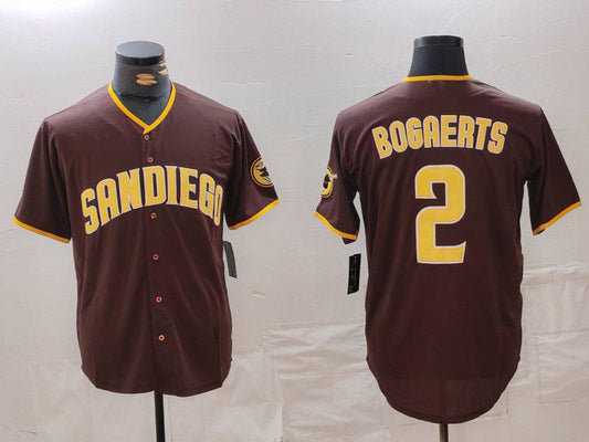 San Diego Padres #2 Xander Bogaerts Brown Cool Base Stitched Baseball Jersey - Main View